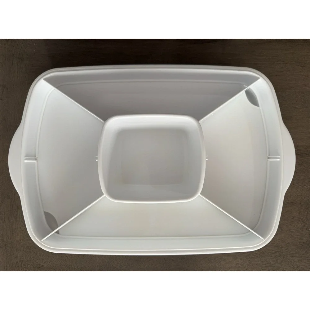 Pampered Chef Chillzanne Rectangle Server with Lid 2781 Deviled Egg /Veggie Tray
